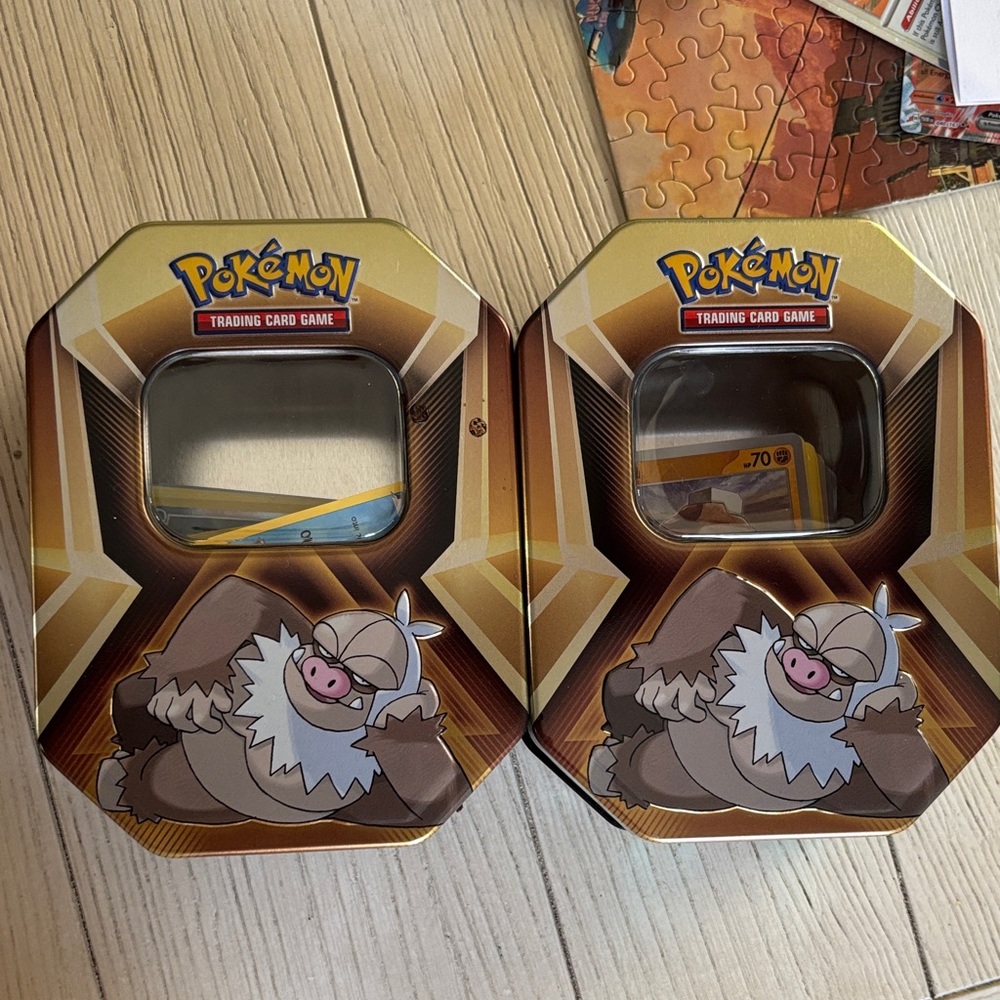 2 Pokemon Tins with Cards